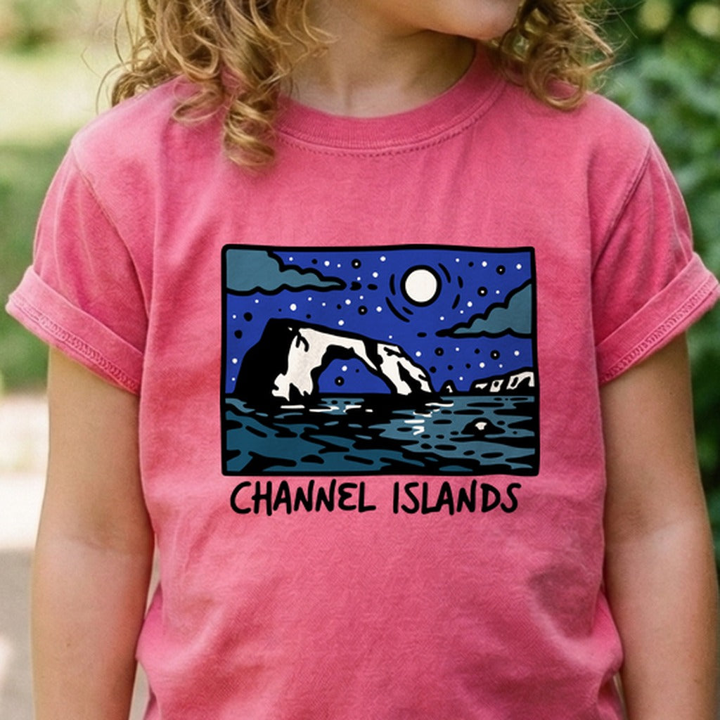 Channel Islands at Night Kids Cotton T-Shirt
