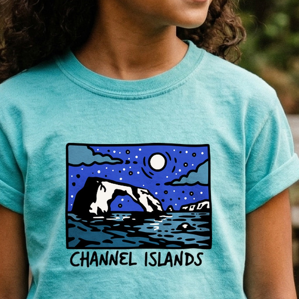 Channel Islands at Night Kids Cotton T-Shirt