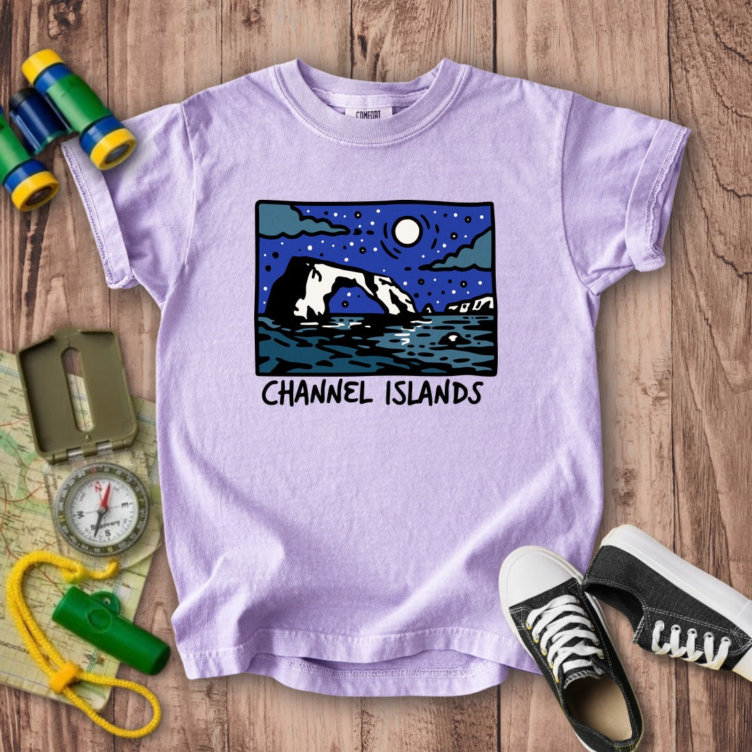 Channel Islands at Night Kids Cotton T-Shirt