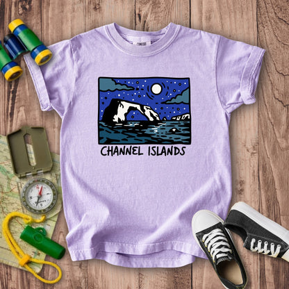 Channel Islands at Night Kids Cotton T-Shirt