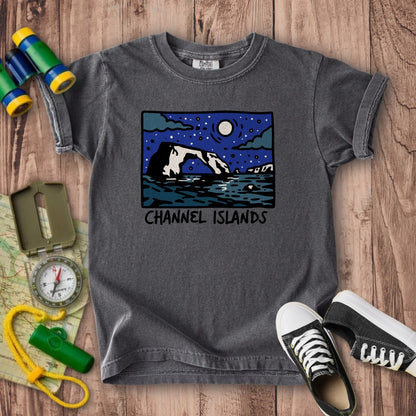 Channel Islands at Night Kids Cotton T-Shirt