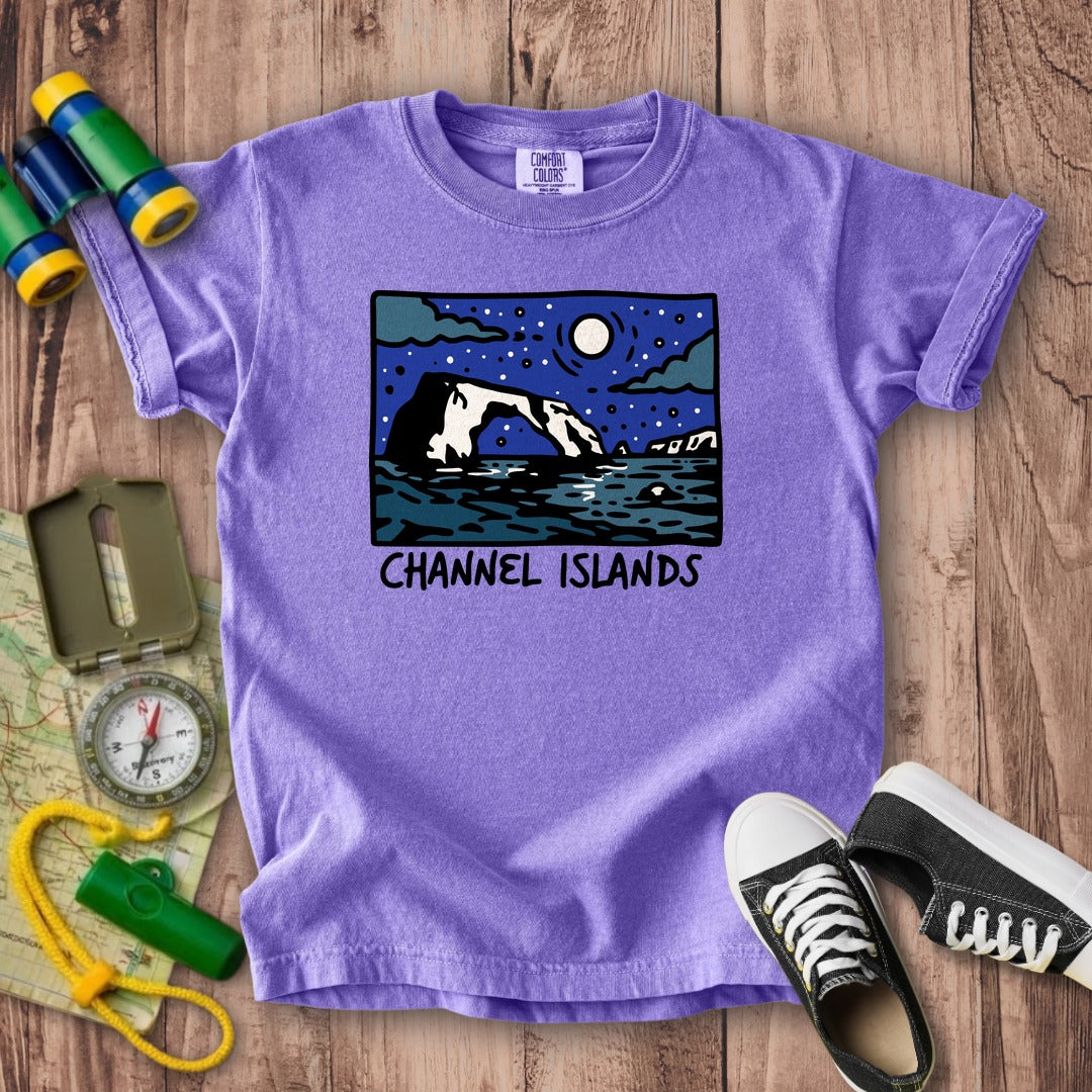 Channel Islands at Night Kids Cotton T-Shirt