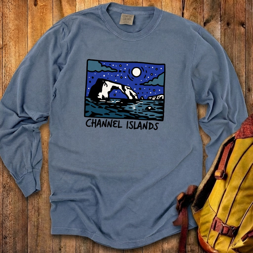 Channel Islands at Night Cotton Long Sleeve