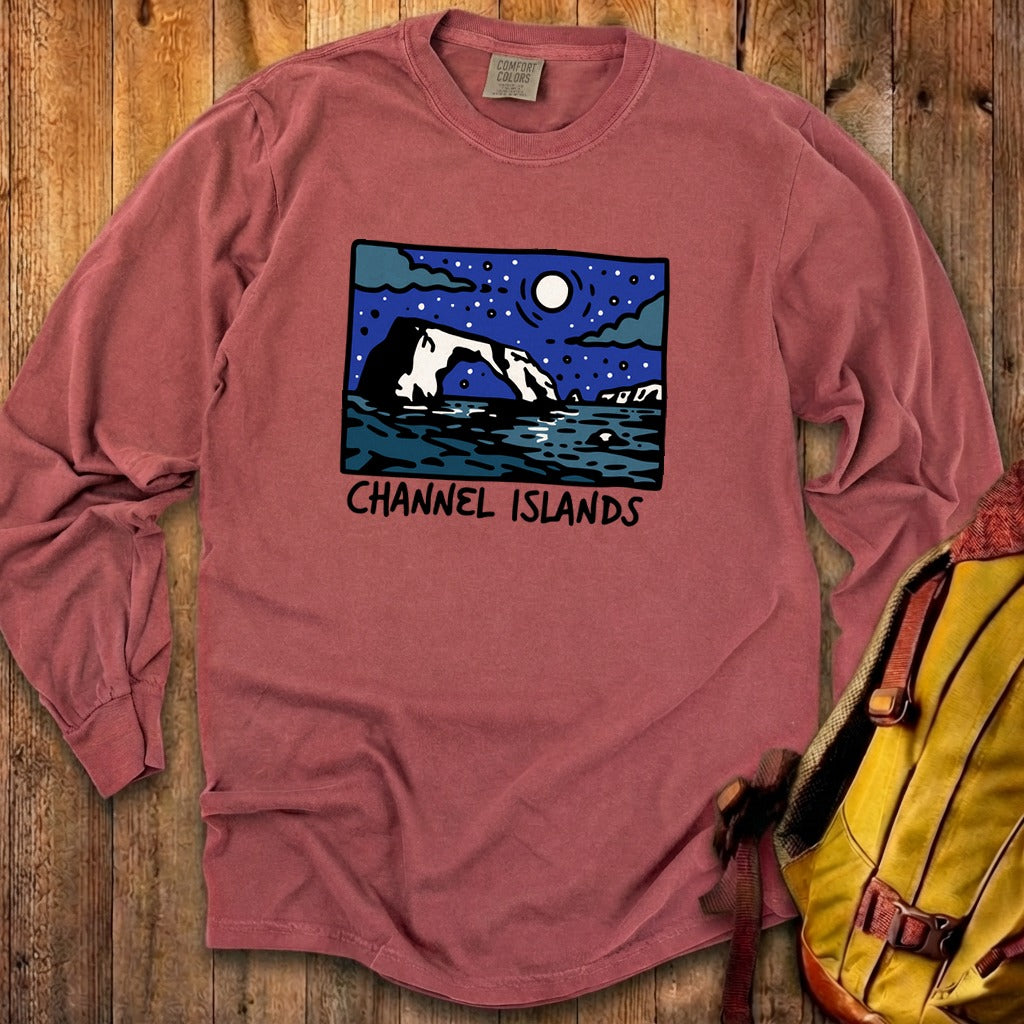 Channel Islands at Night Cotton Long Sleeve