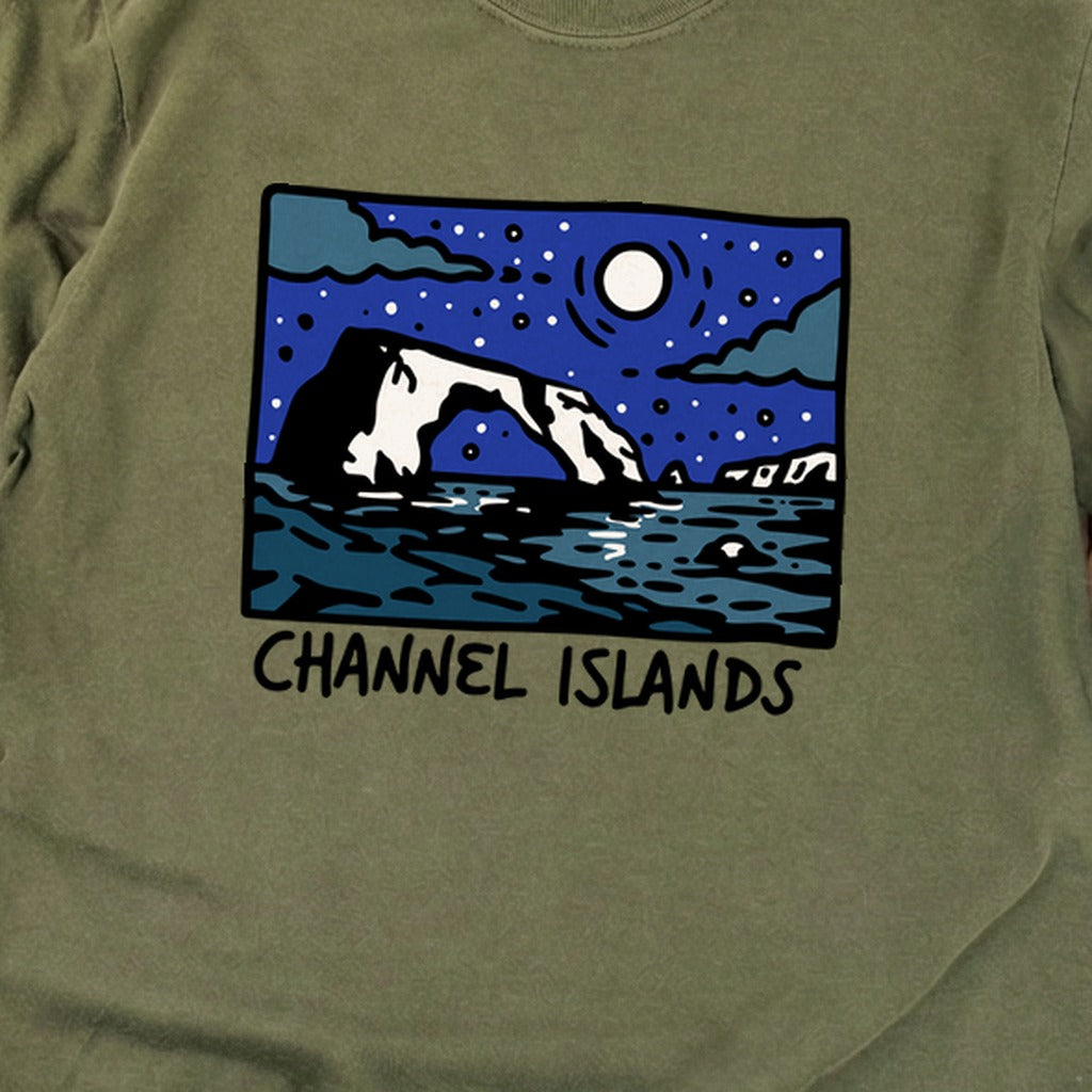Channel Islands at Night Cotton Long Sleeve