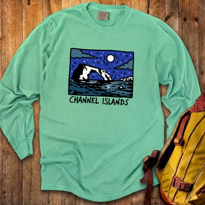 Channel Islands at Night Cotton Long Sleeve