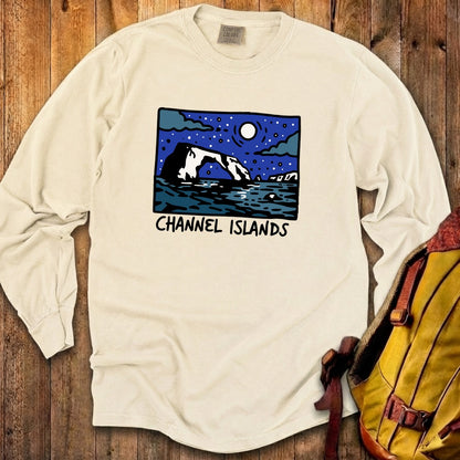 Channel Islands at Night Cotton Long Sleeve