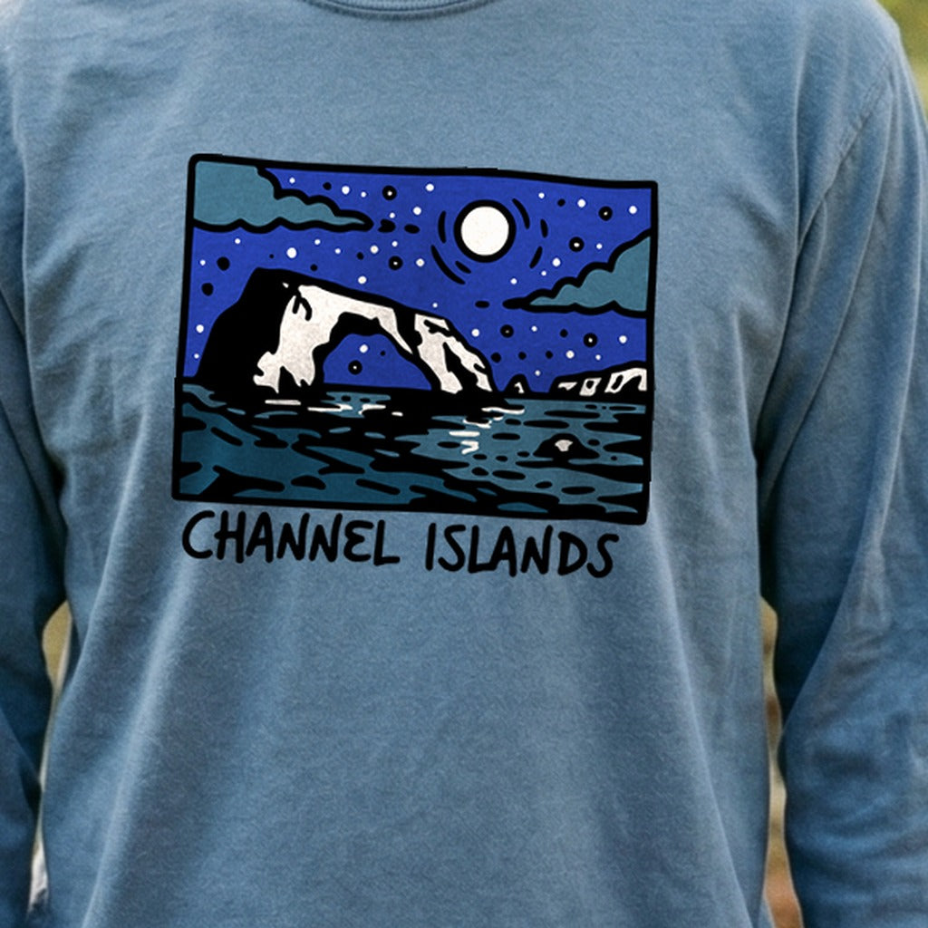 Channel Islands at Night Cotton Long Sleeve