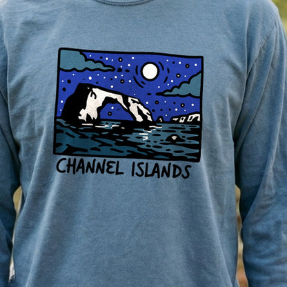 Channel Islands at Night Cotton Long Sleeve