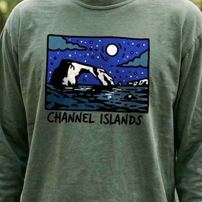 Channel Islands at Night Cotton Long Sleeve