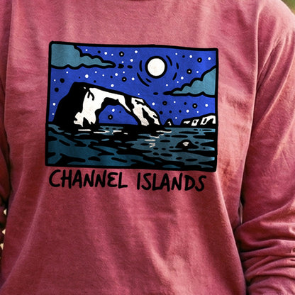 Channel Islands at Night Cotton Long Sleeve