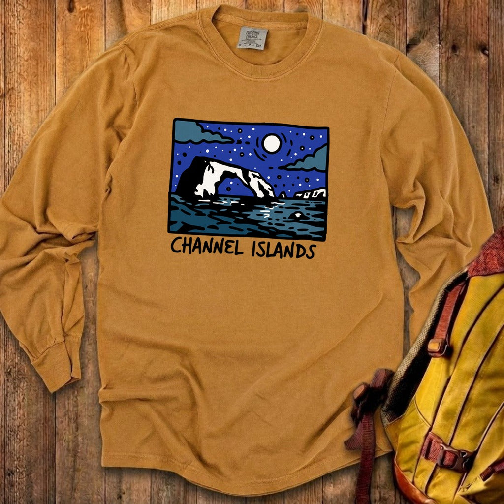 Channel Islands at Night Cotton Long Sleeve