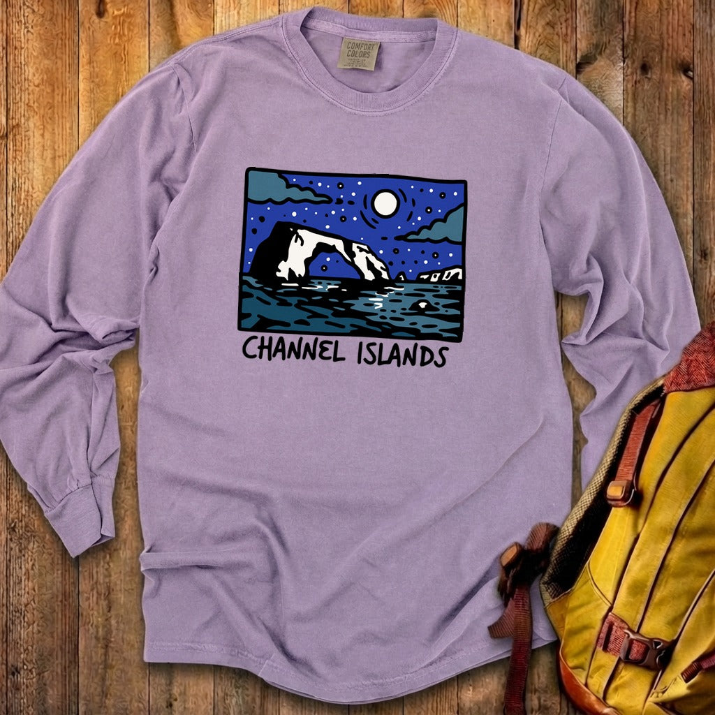 Channel Islands at Night Cotton Long Sleeve