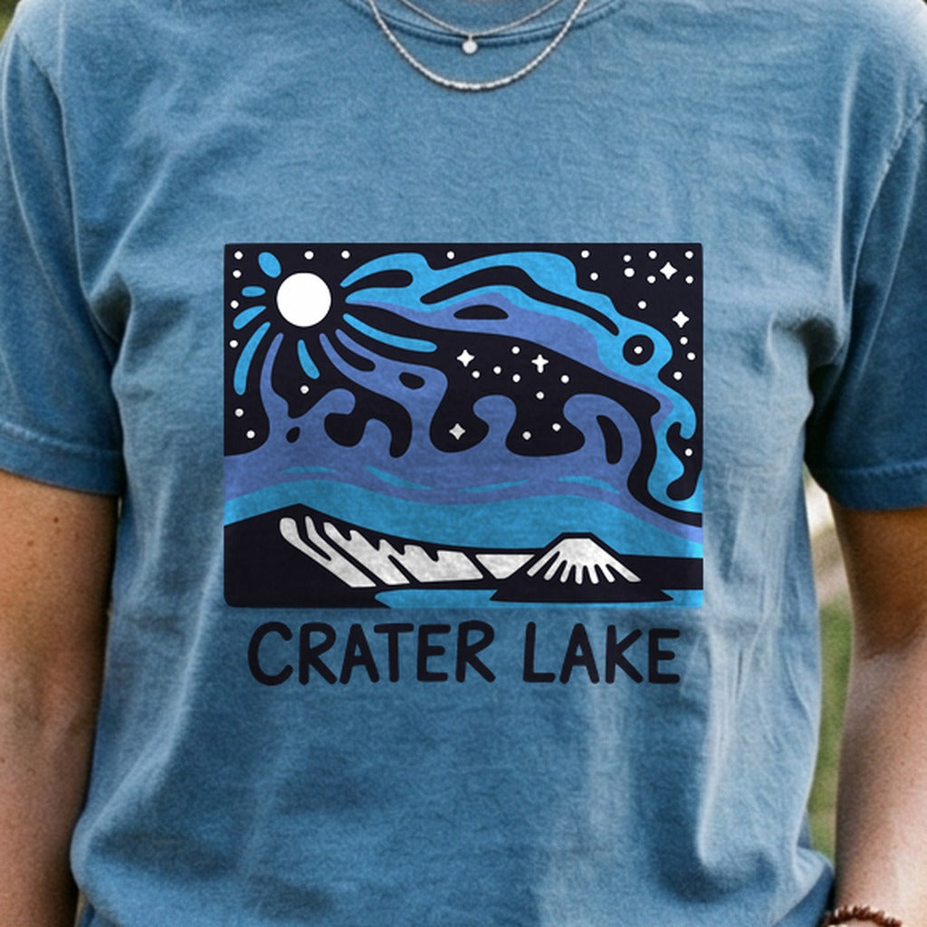 Crater Lake at Night Cotton T-Shirt