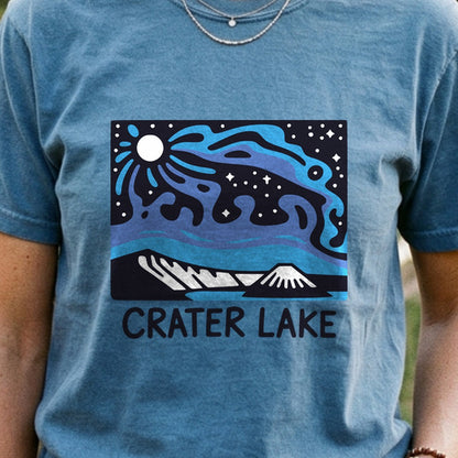 Crater Lake at Night Cotton T-Shirt