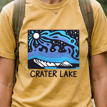 Crater Lake at Night Cotton T-Shirt