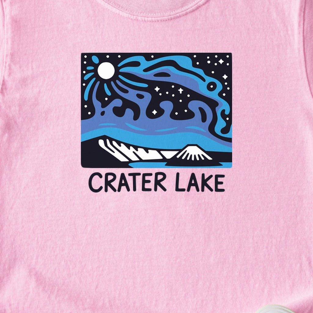 Crater Lake at Night Kids Cotton T-Shirt