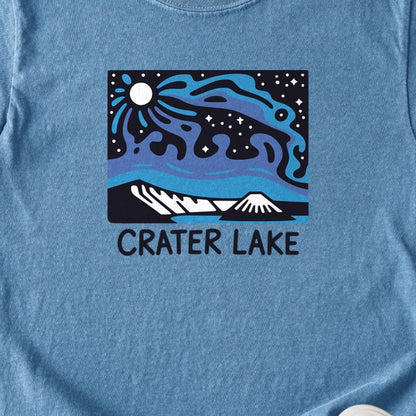 Crater Lake at Night Kids Cotton T-Shirt