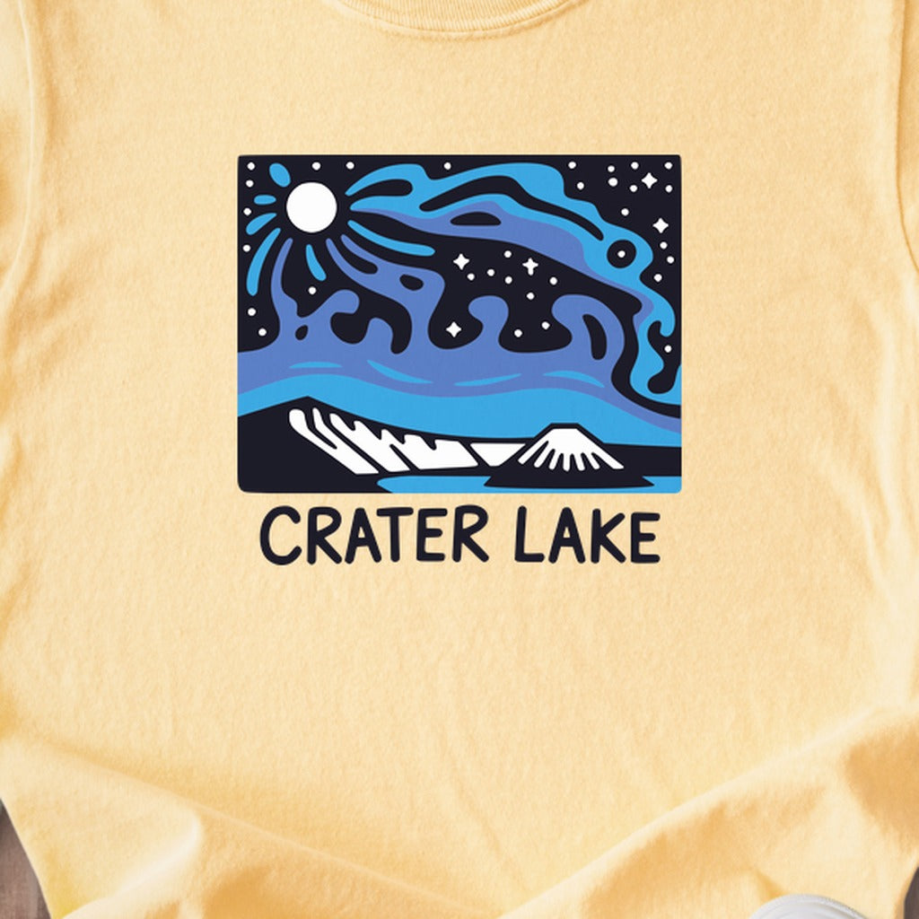 Crater Lake at Night Kids Cotton T-Shirt