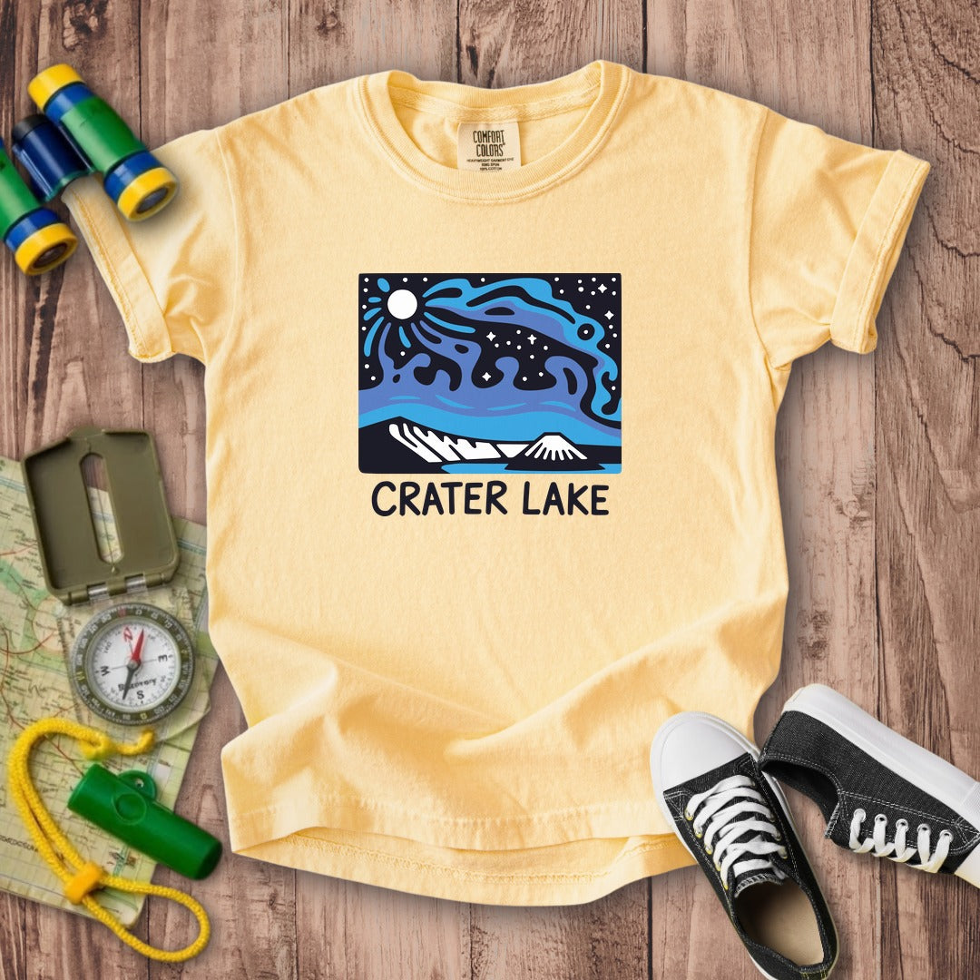 Crater Lake at Night Kids Cotton T-Shirt
