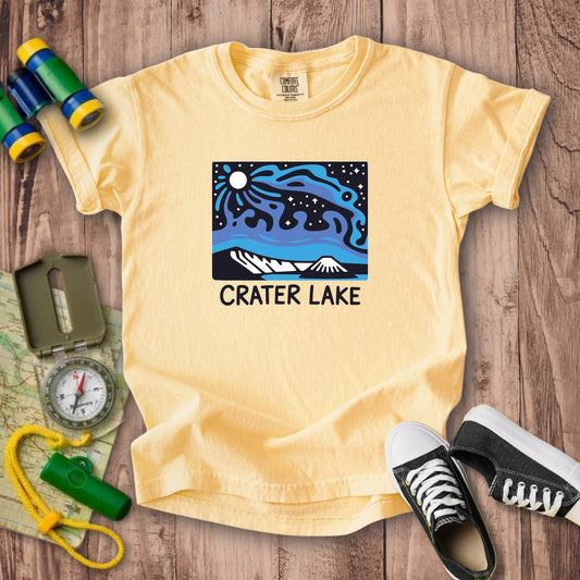Crater Lake at Night Kids Cotton T-Shirt