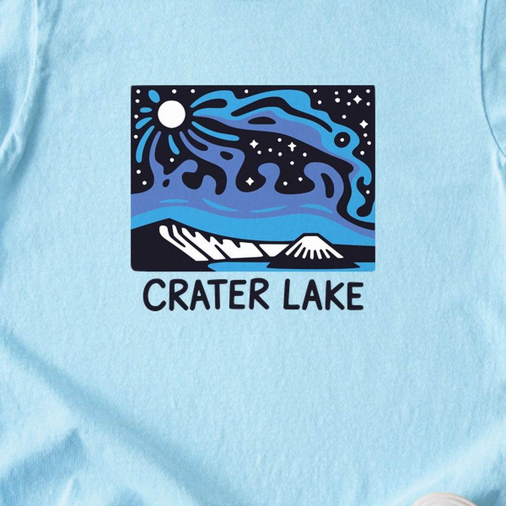 Crater Lake at Night Kids Cotton T-Shirt