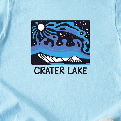 Crater Lake at Night Kids Cotton T-Shirt