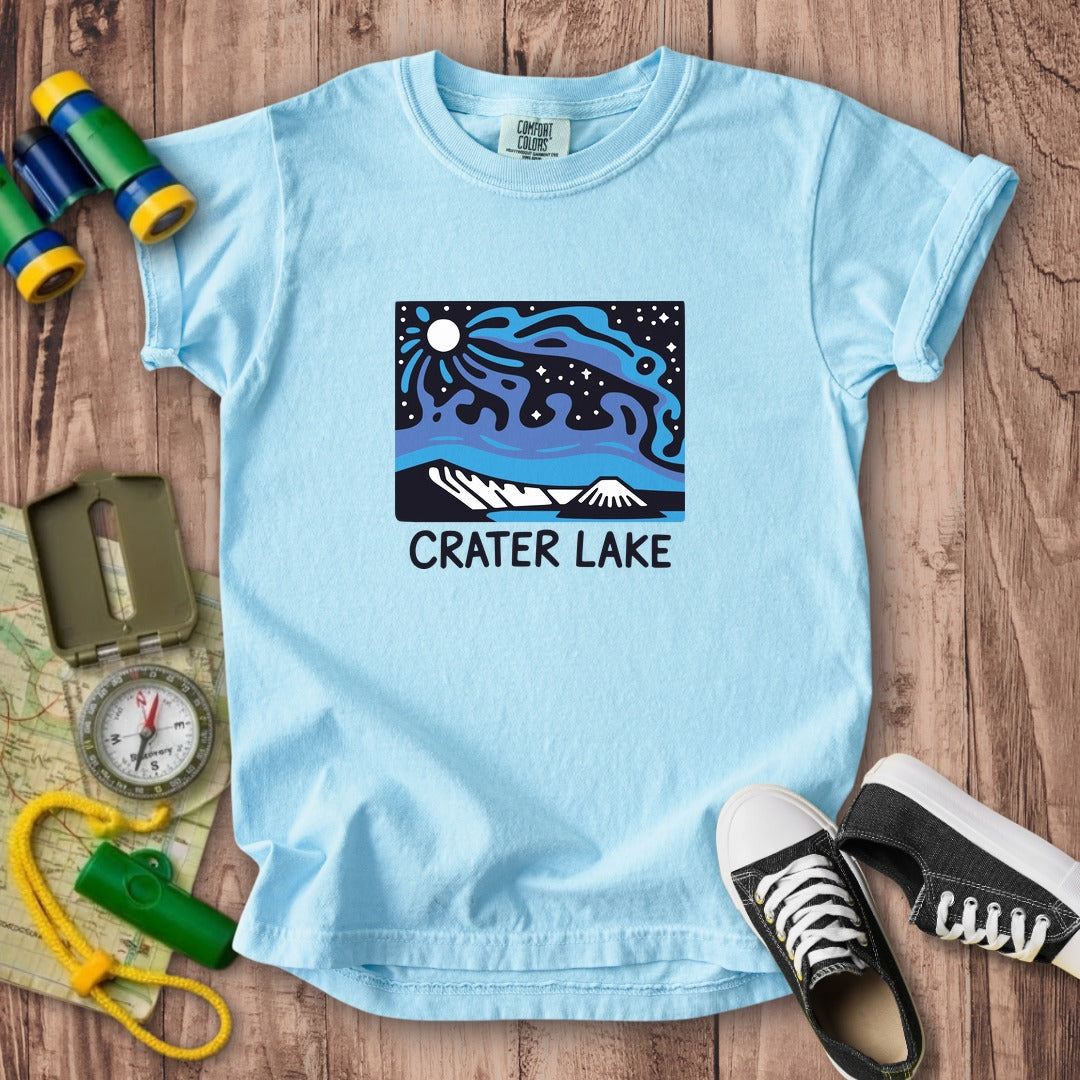Crater Lake at Night Kids Cotton T-Shirt