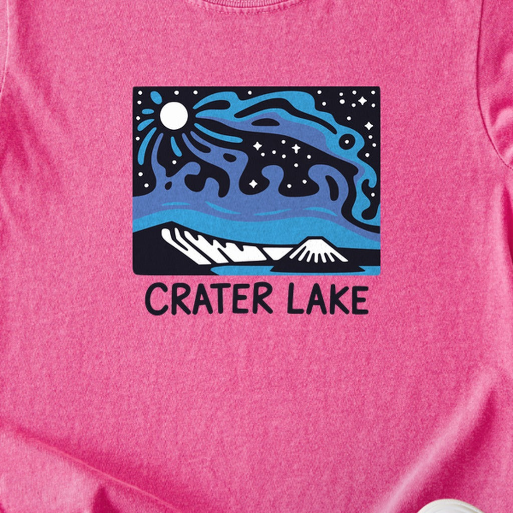 Crater Lake at Night Kids Cotton T-Shirt