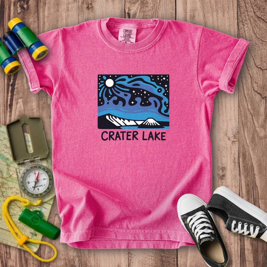 Crater Lake at Night Kids Cotton T-Shirt