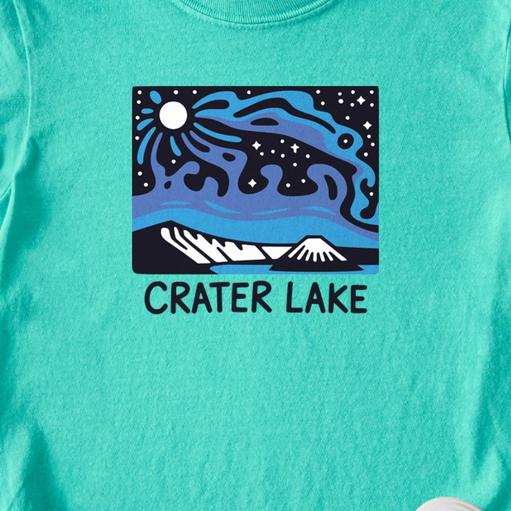 Crater Lake at Night Kids Cotton T-Shirt