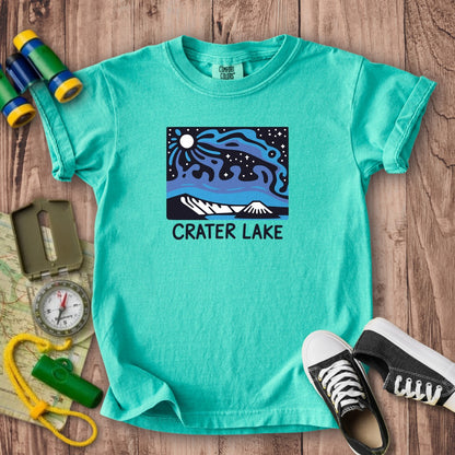 Crater Lake at Night Kids Cotton T-Shirt