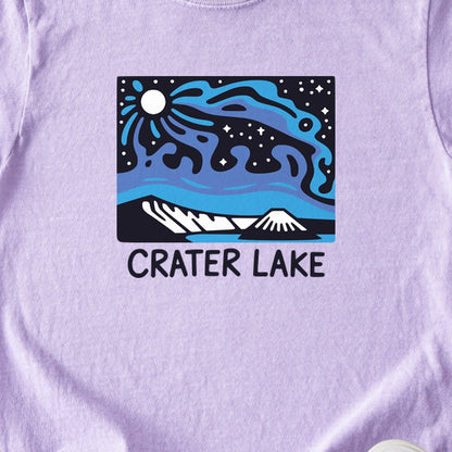 Crater Lake at Night Kids Cotton T-Shirt