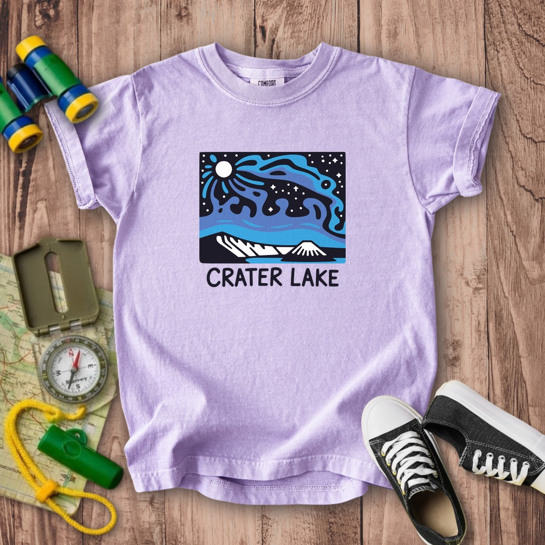 Crater Lake at Night Kids Cotton T-Shirt