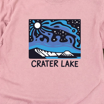 Crater Lake at Night Cotton Long Sleeve
