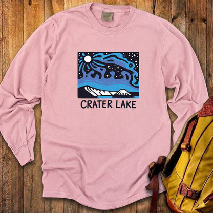 Crater Lake at Night Cotton Long Sleeve