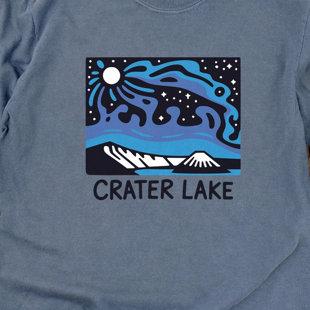 Crater Lake at Night Cotton Long Sleeve