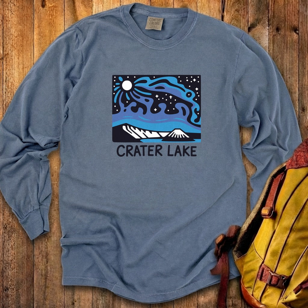 Crater Lake at Night Cotton Long Sleeve