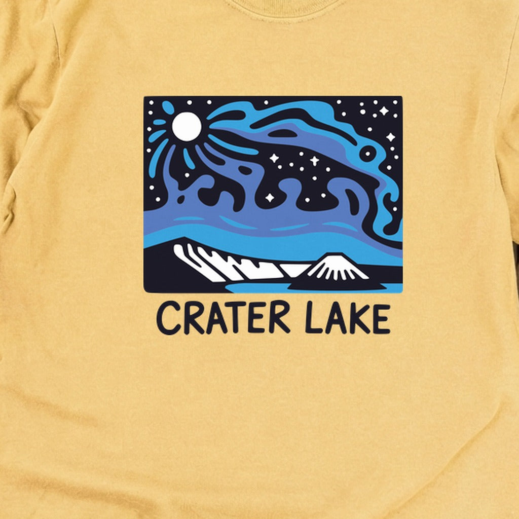 Crater Lake at Night Cotton Long Sleeve