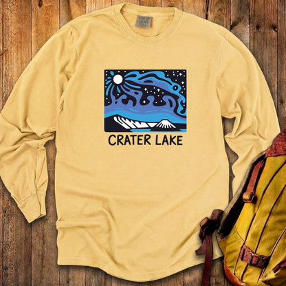Crater Lake at Night Cotton Long Sleeve