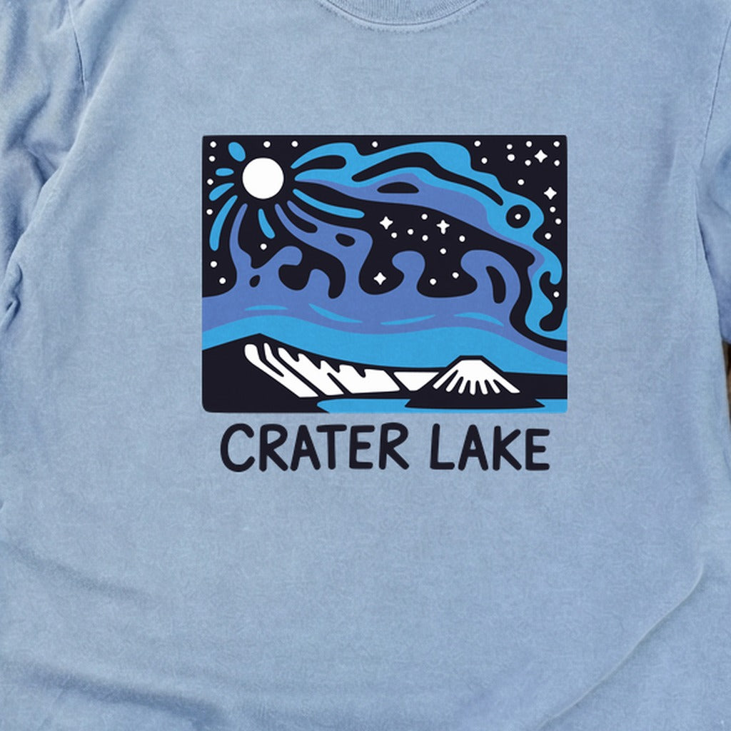 Crater Lake at Night Cotton Long Sleeve