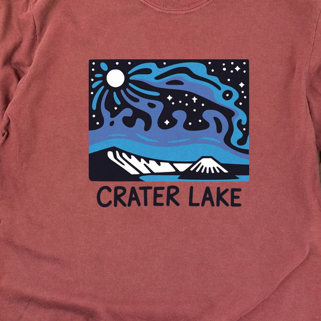 Crater Lake at Night Cotton Long Sleeve