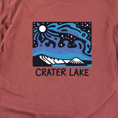 Crater Lake at Night Cotton Long Sleeve