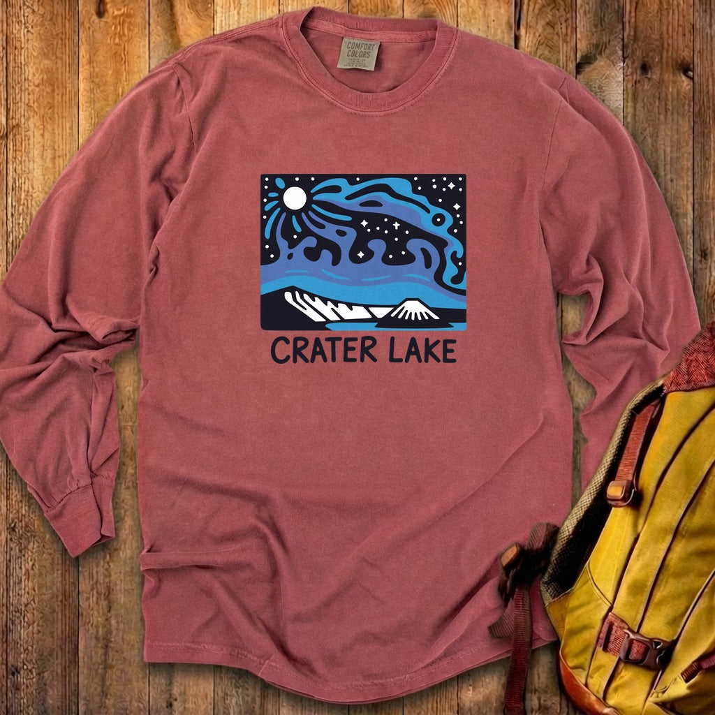 Crater Lake at Night Cotton Long Sleeve