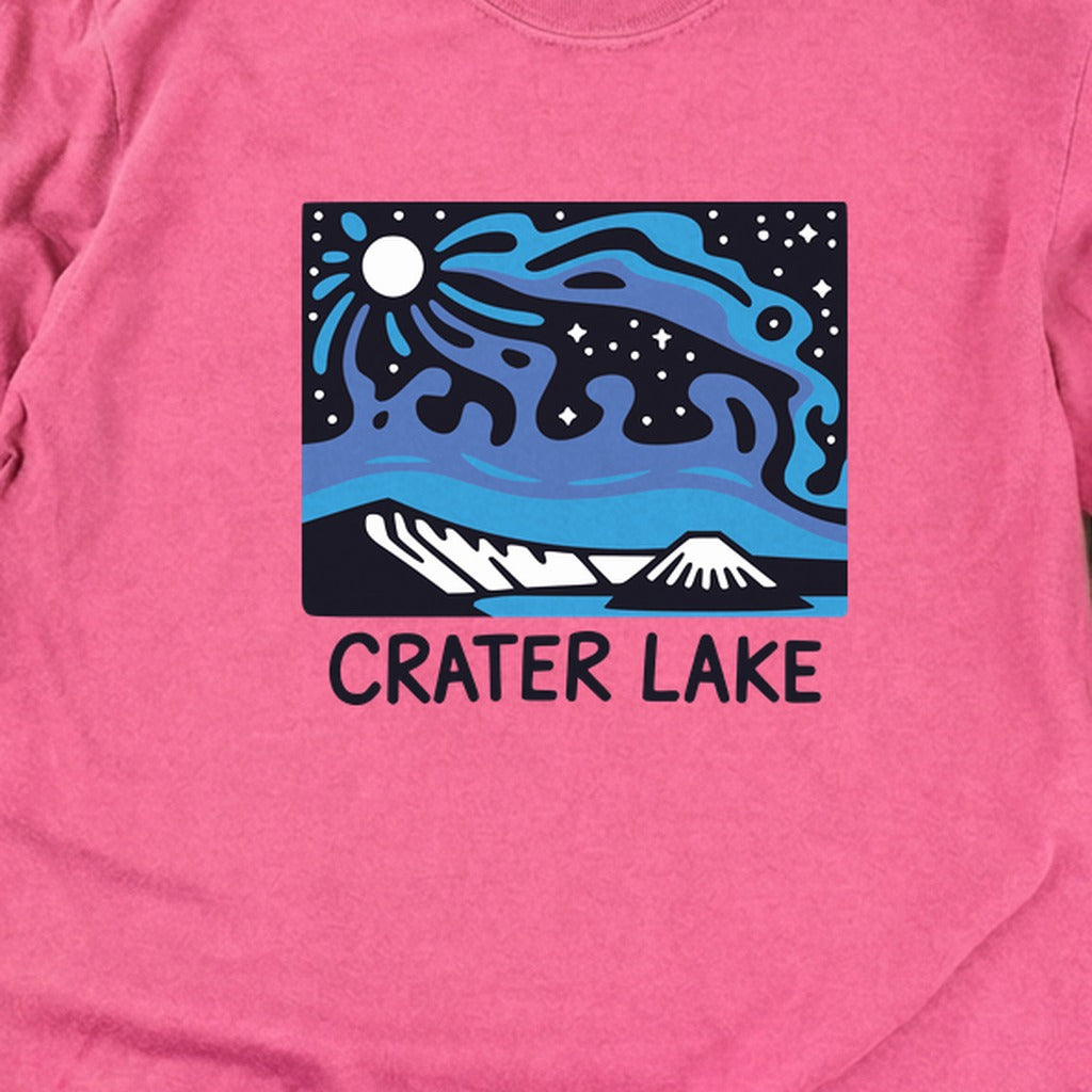 Crater Lake at Night Cotton Long Sleeve