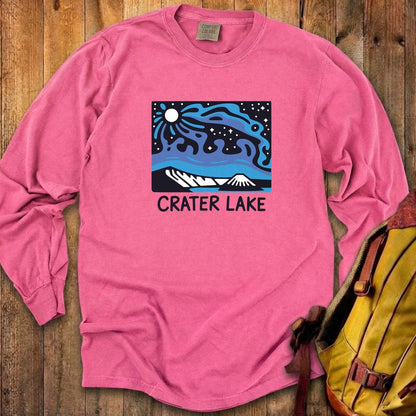 Crater Lake at Night Cotton Long Sleeve