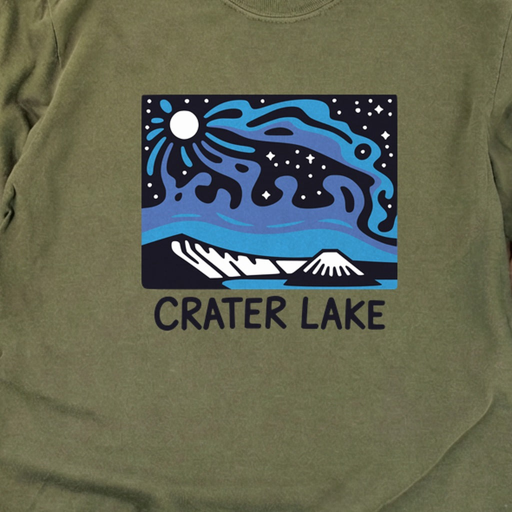 Crater Lake at Night Cotton Long Sleeve