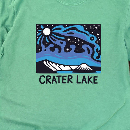 Crater Lake at Night Cotton Long Sleeve