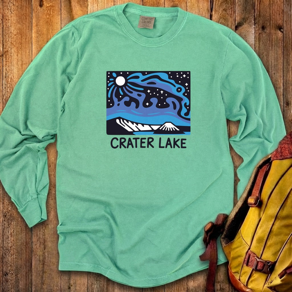 Crater Lake at Night Cotton Long Sleeve