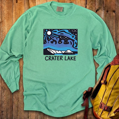 Crater Lake at Night Cotton Long Sleeve